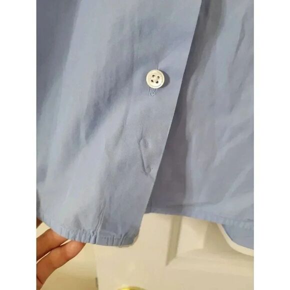 EQUIPMENT Arlette Blue White Two Tone Button Down Shirt S $228.00 - Picture 5 of 9